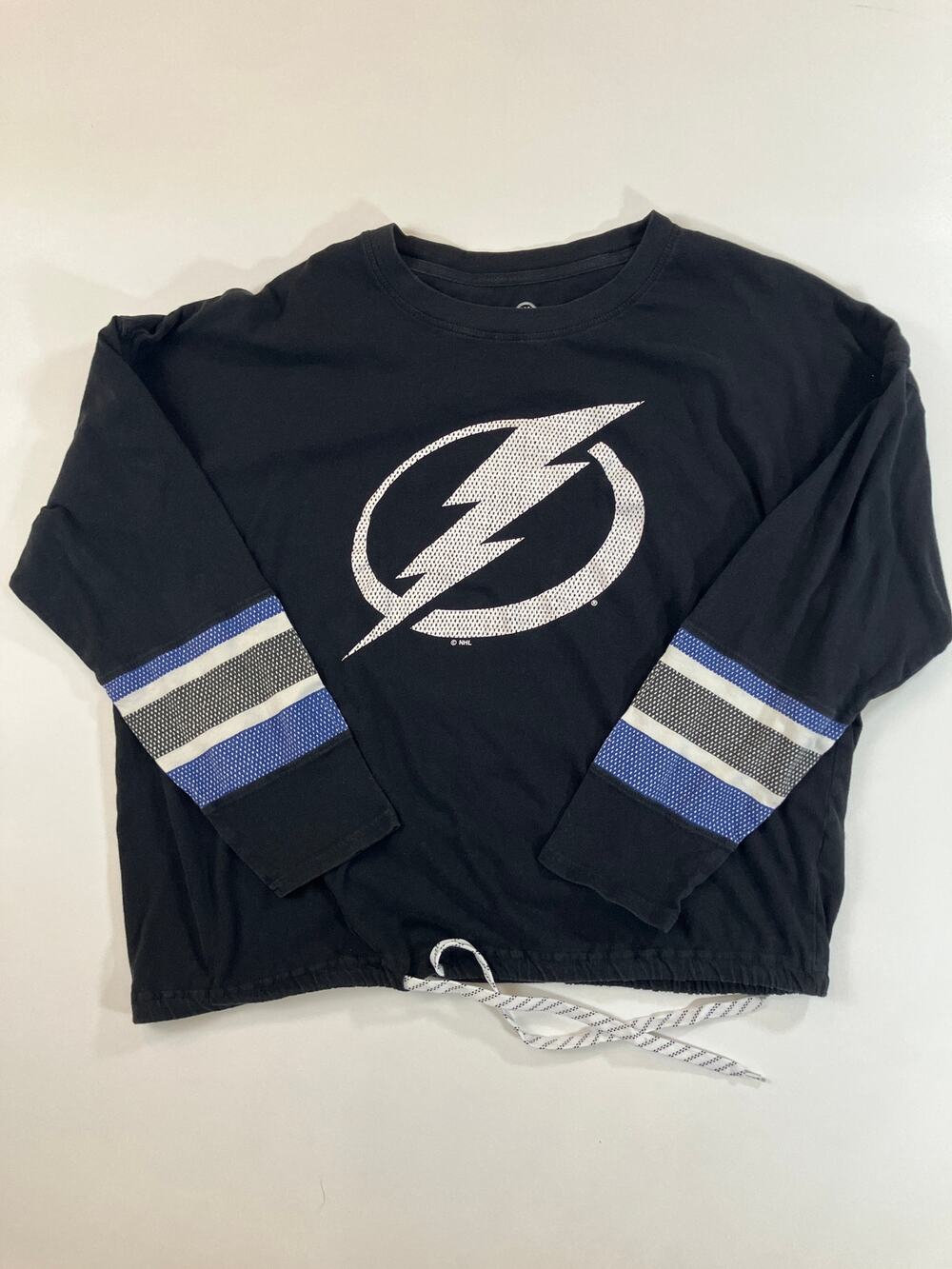 Tampa Bay Lightning Women 2XL 20 NHL Long Sleeve Shirt Black Drawstring Hem